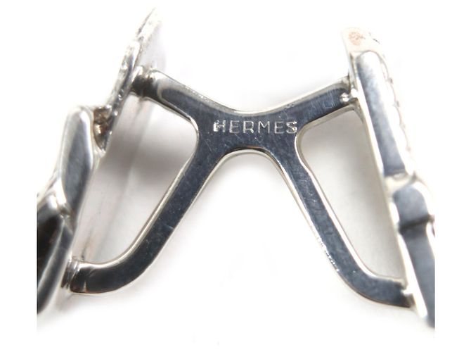 Gemelli da polso con motivo cintura vintage Hermès Argento - vista 6
