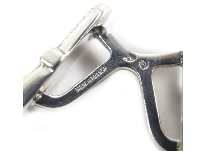 Gemelli da polso con motivo cintura vintage Hermès Argento - vista 7