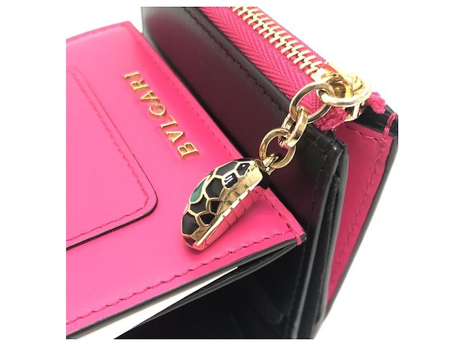 Bulgari Cartera Mini Tri-fold Serpenti de Bvlgari Negro Rosa - vista 14