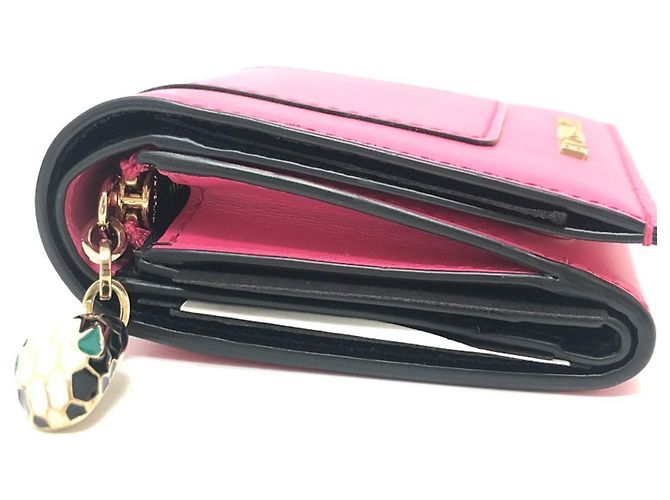 Bulgari Cartera Mini Tri-fold Serpenti de Bvlgari Negro Rosa - vista 4