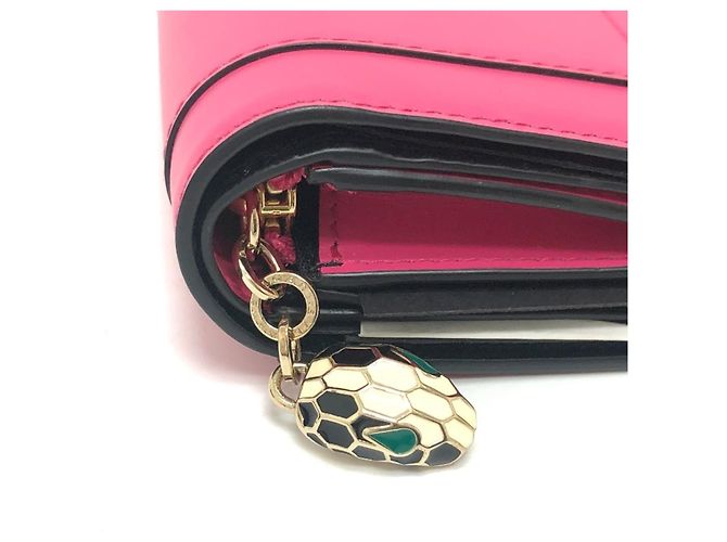 Bulgari Cartera Mini Tri-fold Serpenti de Bvlgari Negro Rosa - vista 5