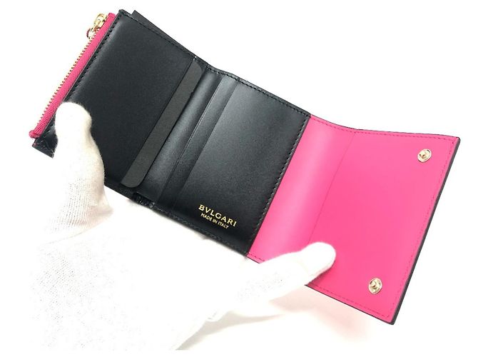 Bulgari Cartera Mini Tri-fold Serpenti de Bvlgari Negro Rosa - vista 6
