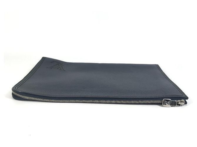 Borsa Pochette Jour GM con logo LV di Louis Vuitton Nero Blu navy - vista 6