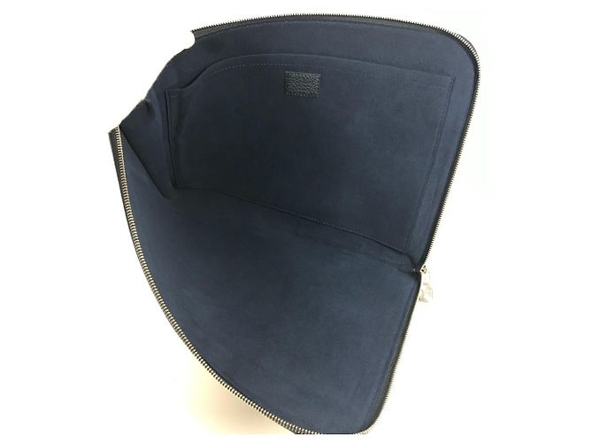 Borsa Pochette Jour GM con logo LV di Louis Vuitton Nero Blu navy - vista 9