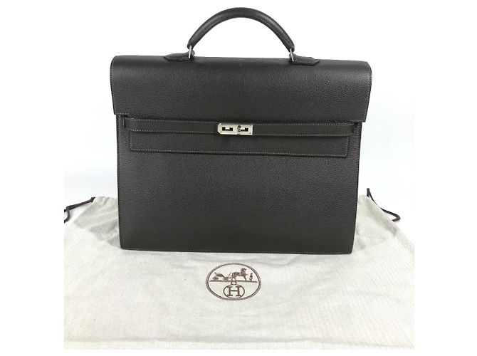 Hermès Borsa HERMES Kelly Depeche 34 Marrone scuro - vista 2