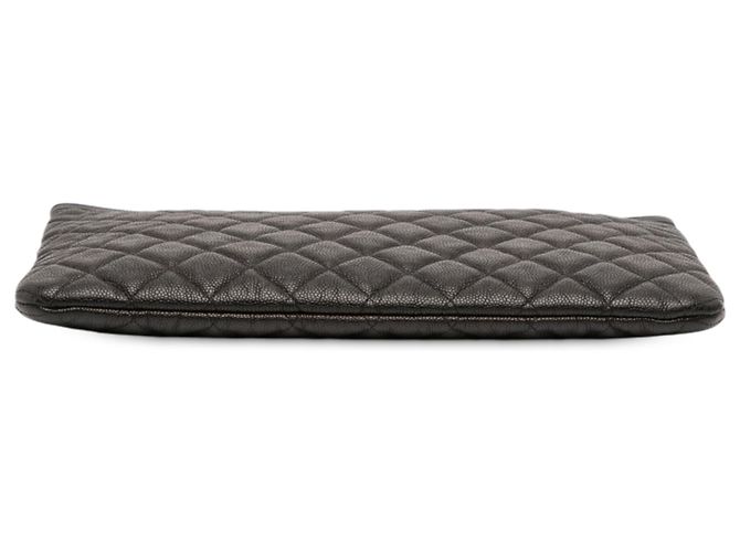 Clutch Chanel Boy O in Caviar Nero Trapuntato Medio - vista 3