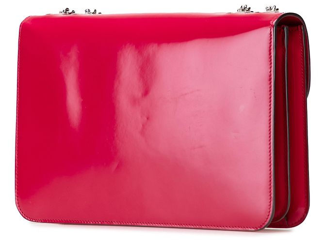 Gucci Rosso Medio Borsa a Spalla in Vernice Dollar Interlocking G - vista 2
