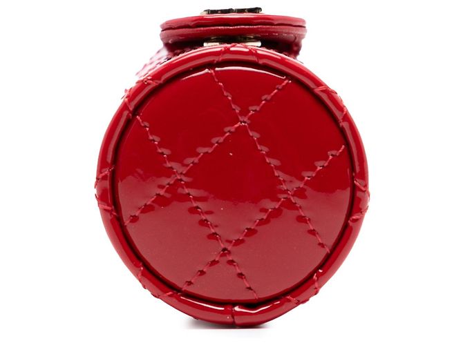 Chanel Rotes CC Gequiltetes Lack Lippenstiftetui - Ansicht 3
