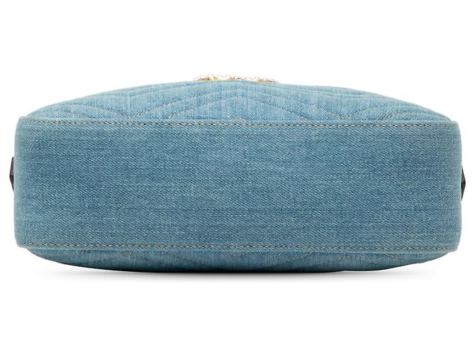Gucci Blu Piccolo GG Marmont Matelassé Denim Perla Crossbody - vista 3
