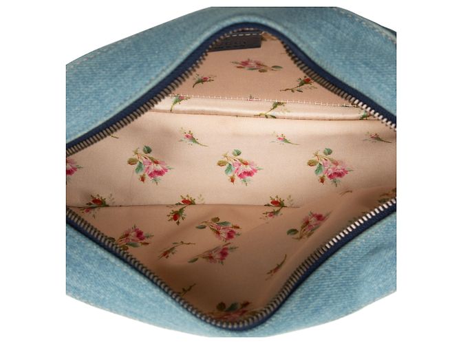Gucci Blu Piccolo GG Marmont Matelassé Denim Perla Crossbody - vista 4