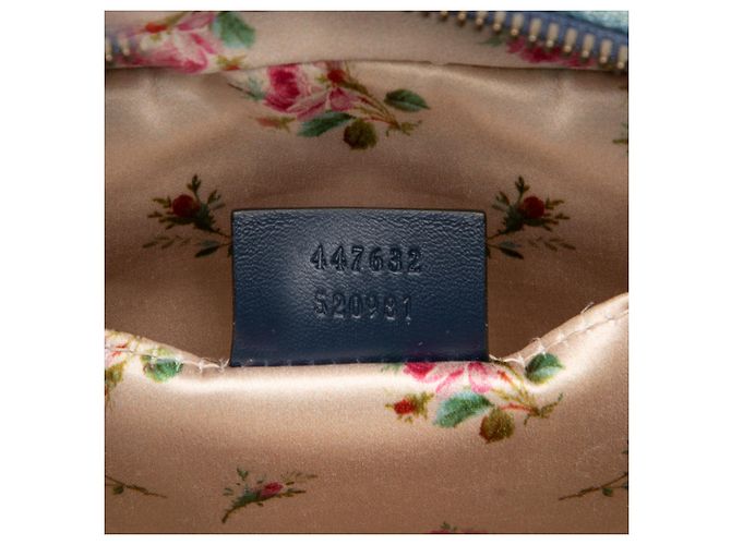 Gucci Blu Piccolo GG Marmont Matelassé Denim Perla Crossbody - vista 6