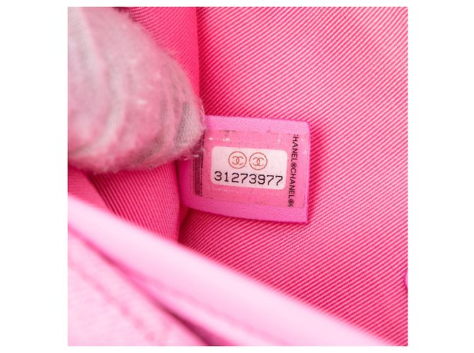 Chanel Piccola Borsa Messenger in Denim Trapuntato Rosa CC - vista 6