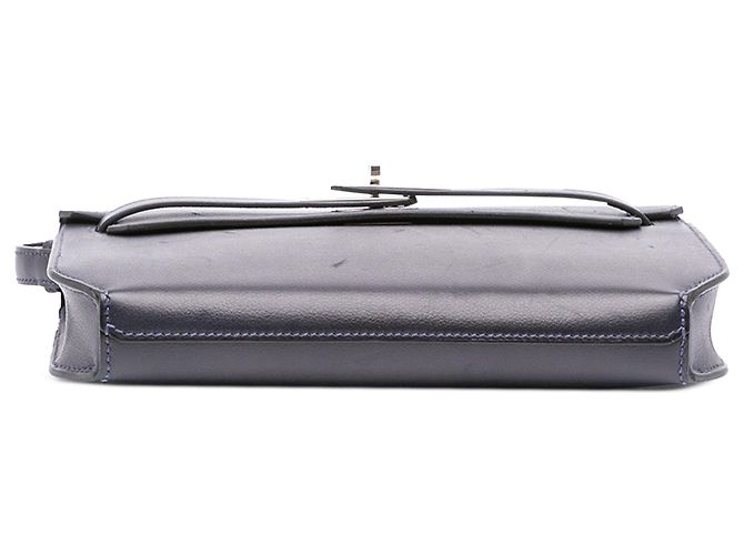 Pochette Kelly Depeches 25 in Evergrain Blu Hermès Blu navy - vista 3