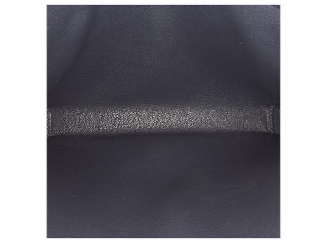 Pochette Kelly Depeches 25 in Evergrain Blu Hermès Blu navy - vista 4