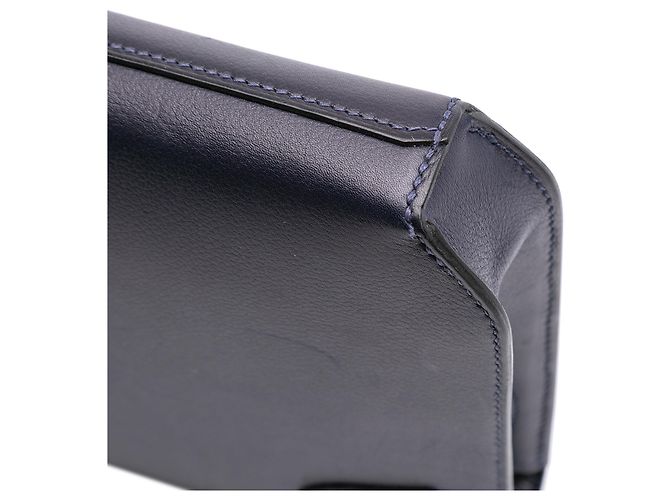 Pochette Kelly Depeches 25 in Evergrain Blu Hermès Blu navy - vista 9