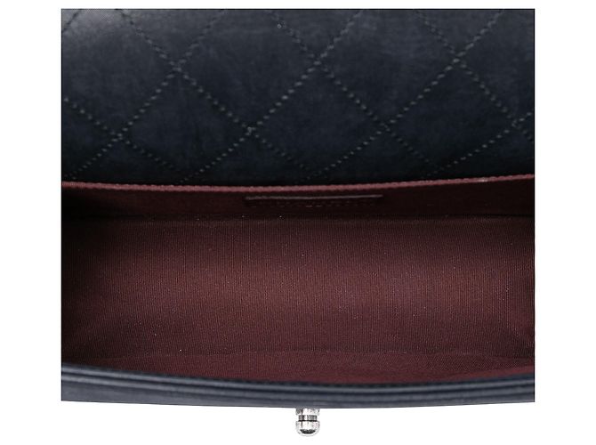 Chanel Schwarz Alt Mittel Bicolor Schafsleder Boy Flap - Ansicht 4