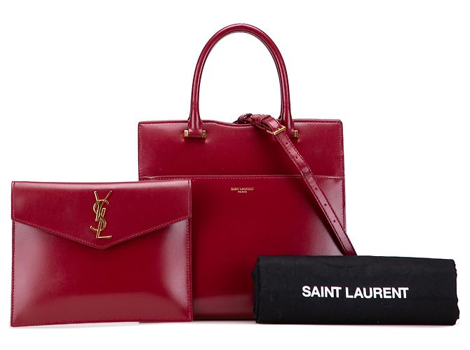 Bolsa Uptown pequena de couro vermelho da Saint Laurent - vista 10
