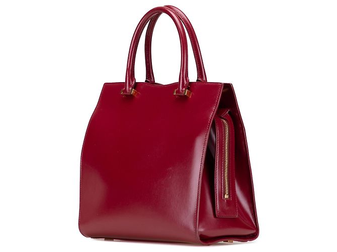 Bolsa Uptown pequena de couro vermelho da Saint Laurent - vista 2