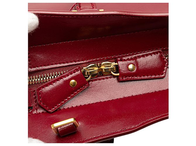 Bolsa Uptown pequena de couro vermelho da Saint Laurent - vista 7