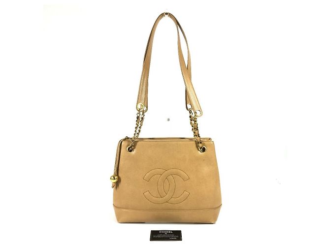 Borsa a spalla Chanel Vintage CC Coco Mark Beige - vista 18