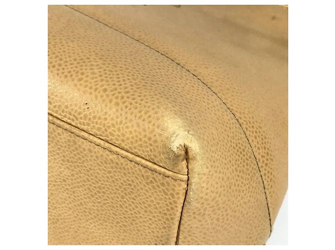 Borsa a spalla Chanel Vintage CC Coco Mark Beige - vista 7