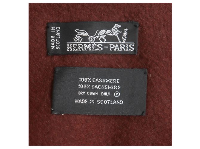 Hermès Stola in cashmere da uomo HERMES Marrone Rosso - vista 6