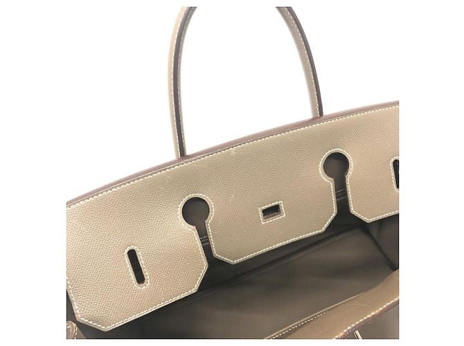 Bolso Hermès Birkin 40 Castaño Gris pardo - vista 17