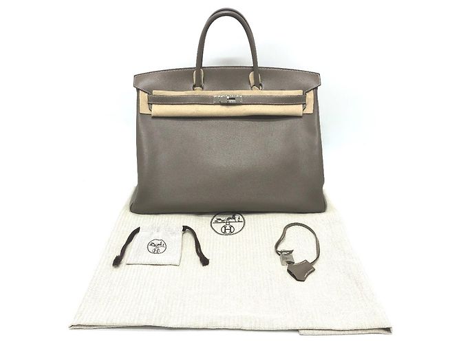 Bolso Hermès Birkin 40 Castaño Gris pardo - vista 18