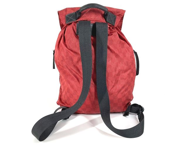 Zaino Louis Vuitton Damier Aventure Light Pack Nero Rosso - vista 2