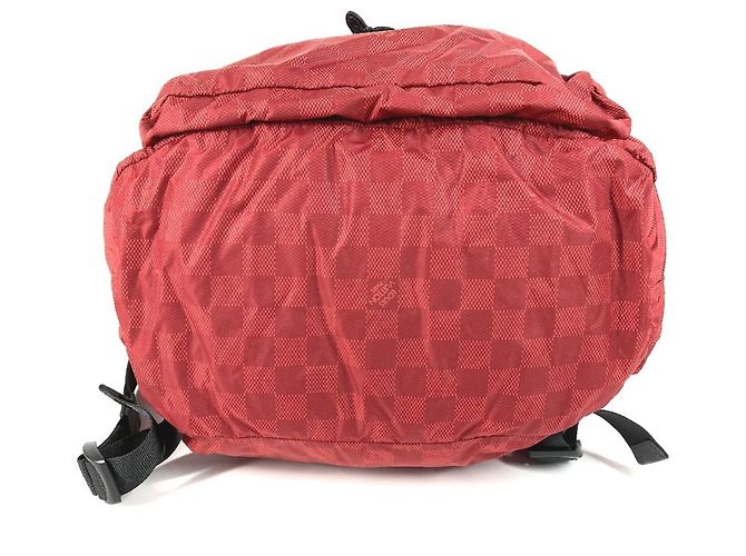 Zaino Louis Vuitton Damier Aventure Light Pack Nero Rosso - vista 4