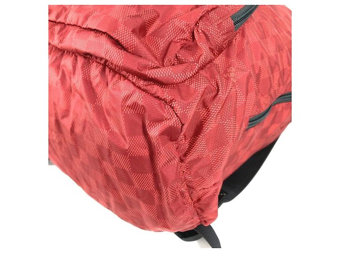 Zaino Louis Vuitton Damier Aventure Light Pack Nero Rosso - vista 5