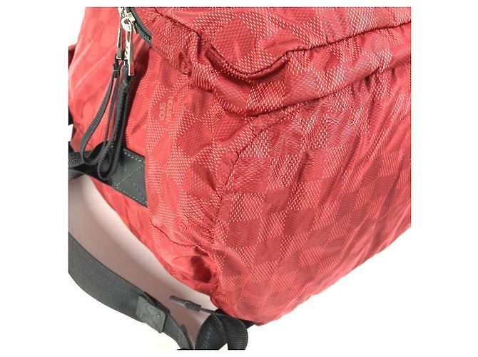 Zaino Louis Vuitton Damier Aventure Light Pack Nero Rosso - vista 6