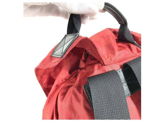 Zaino Louis Vuitton Damier Aventure Light Pack Nero Rosso - vista 7