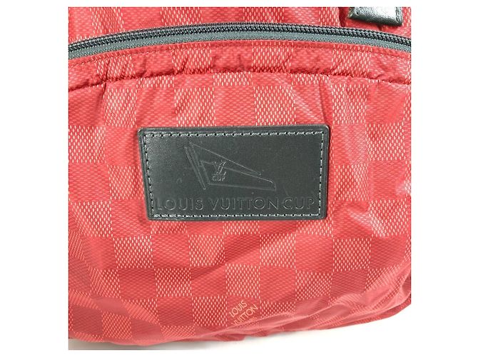 Zaino Louis Vuitton Damier Aventure Light Pack Nero Rosso - vista 8