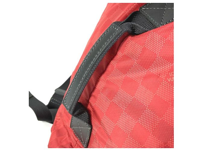 Zaino Louis Vuitton Damier Aventure Light Pack Nero Rosso - vista 9