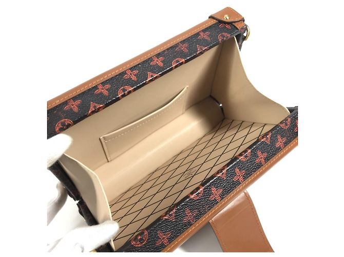 Borsa Clutch Petite Malle NM Catgram Monogram Louis Vuitton Marrone Rosso - vista 14