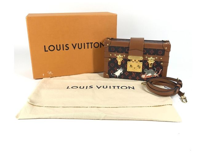 Borsa Clutch Petite Malle NM Catgram Monogram Louis Vuitton Marrone Rosso - vista 18