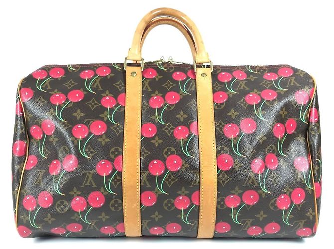 Borsa Boston Keepall 45 Monogramma Ciliegia Louis Vuitton Marrone Rosso - vista 2