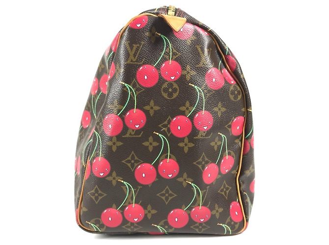 Borsa Boston Keepall 45 Monogramma Ciliegia Louis Vuitton Marrone Rosso - vista 3