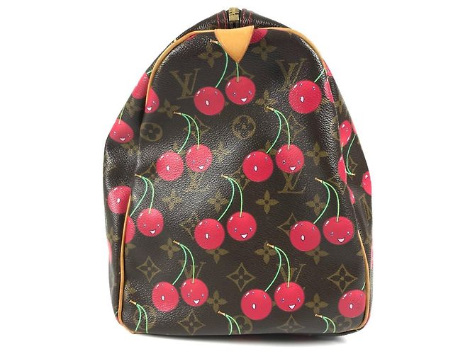 Borsa Boston Keepall 45 Monogramma Ciliegia Louis Vuitton Marrone Rosso - vista 4