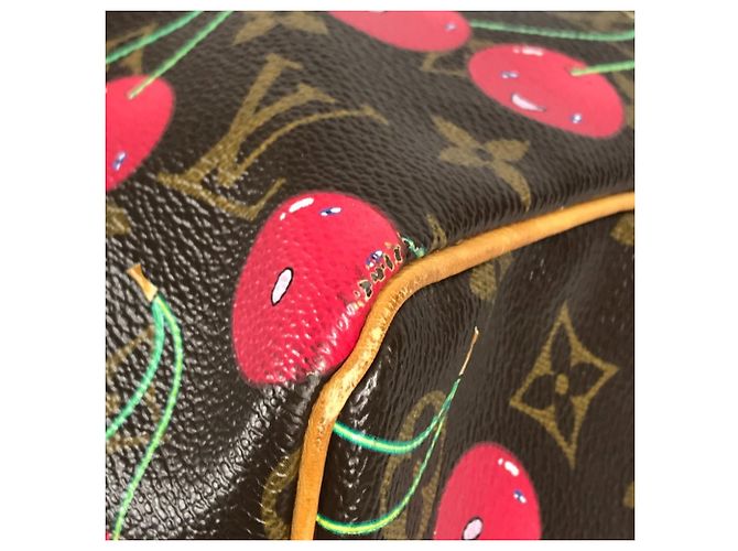 Borsa Boston Keepall 45 Monogramma Ciliegia Louis Vuitton Marrone Rosso - vista 7