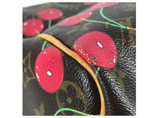 Borsa Boston Keepall 45 Monogramma Ciliegia Louis Vuitton Marrone Rosso - vista 8