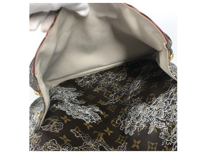 Louis Vuitton Monogram Dante Felsen Schultertasche Braun Silber Weiß - Ansicht 13