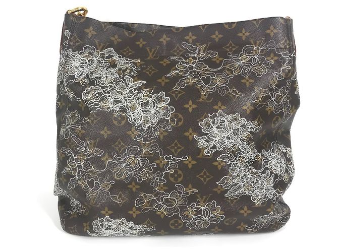 Louis Vuitton Monogram Dante Felsen Schultertasche Braun Silber Weiß - Ansicht 2