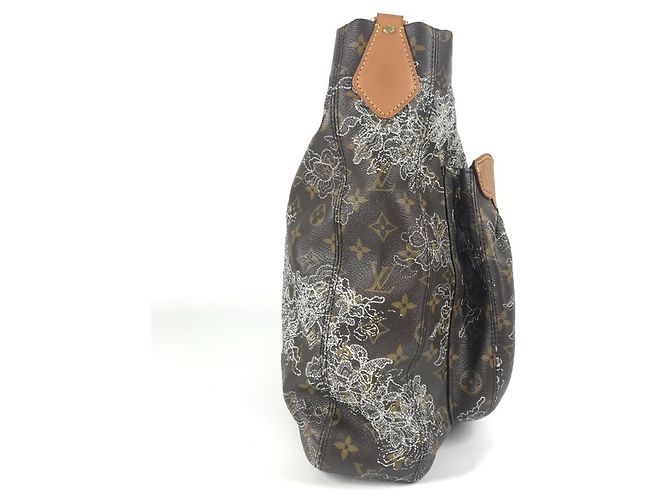 Louis Vuitton Monogram Dante Felsen Schultertasche Braun Silber Weiß - Ansicht 3