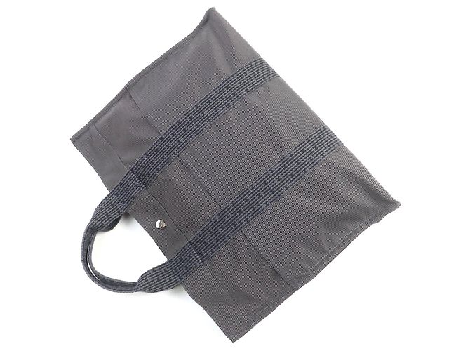 Hermès Her Line graue Canvas Tote Bag Braun - Ansicht 7
