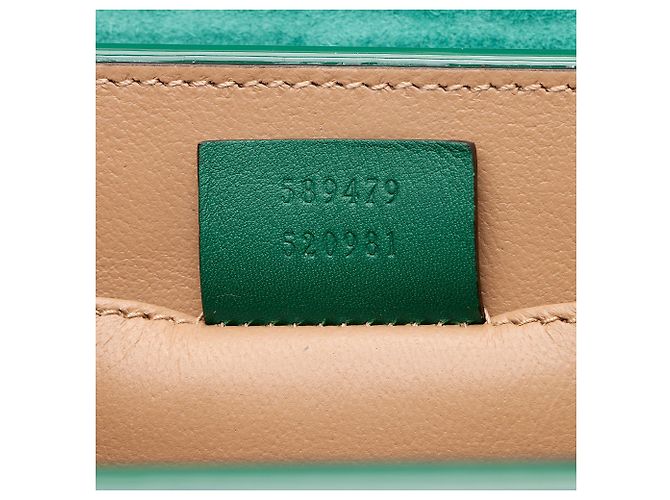 Mini-Top-Handle-Tasche Sylvie 1969 aus Lackleder von Gucci Grün - Ansicht 6