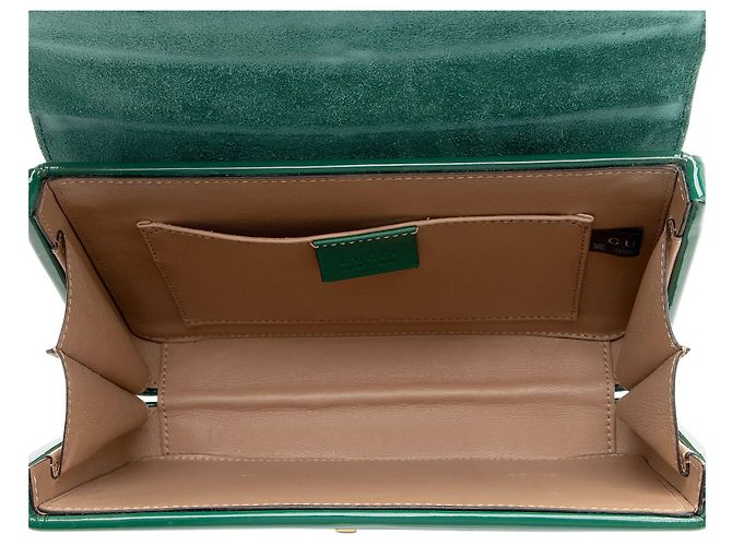 Mini-Top-Handle-Tasche Sylvie 1969 aus Lackleder von Gucci Grün - Ansicht 7