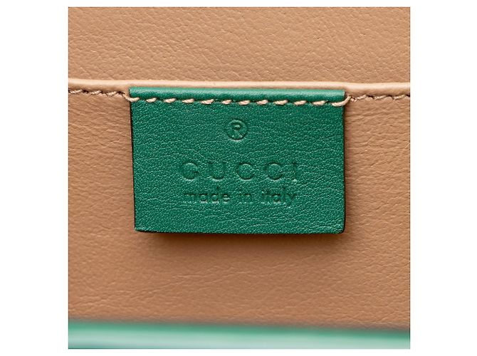 Mini-Top-Handle-Tasche Sylvie 1969 aus Lackleder von Gucci Grün - Ansicht 8