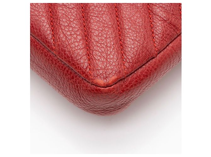 Borsa a spalla mini Monogram College in pelle di vitello Matelassé Saint Laurent Rosso - vista 10